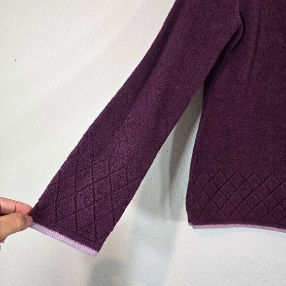 ExOfficio Pullover Sweater Women Medium 1/4 Zip Purple Outdoor Hiking Chenille - Picture 4 of 11